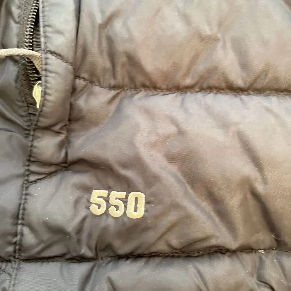 The North Face 550 Down Puffer Vest Mens Medium Black Full Zip Insulated Jacket